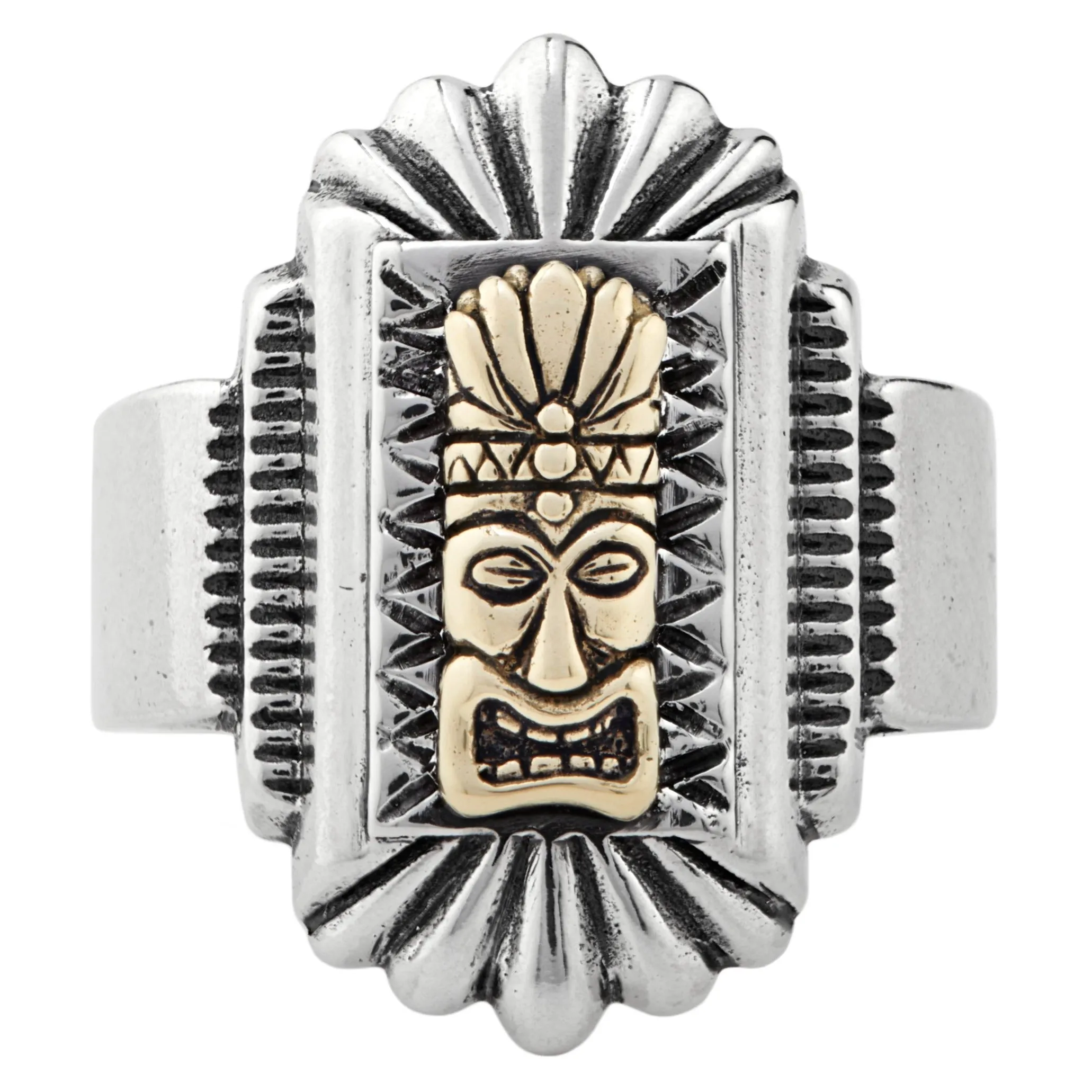 Deco Tiki Mask Ring