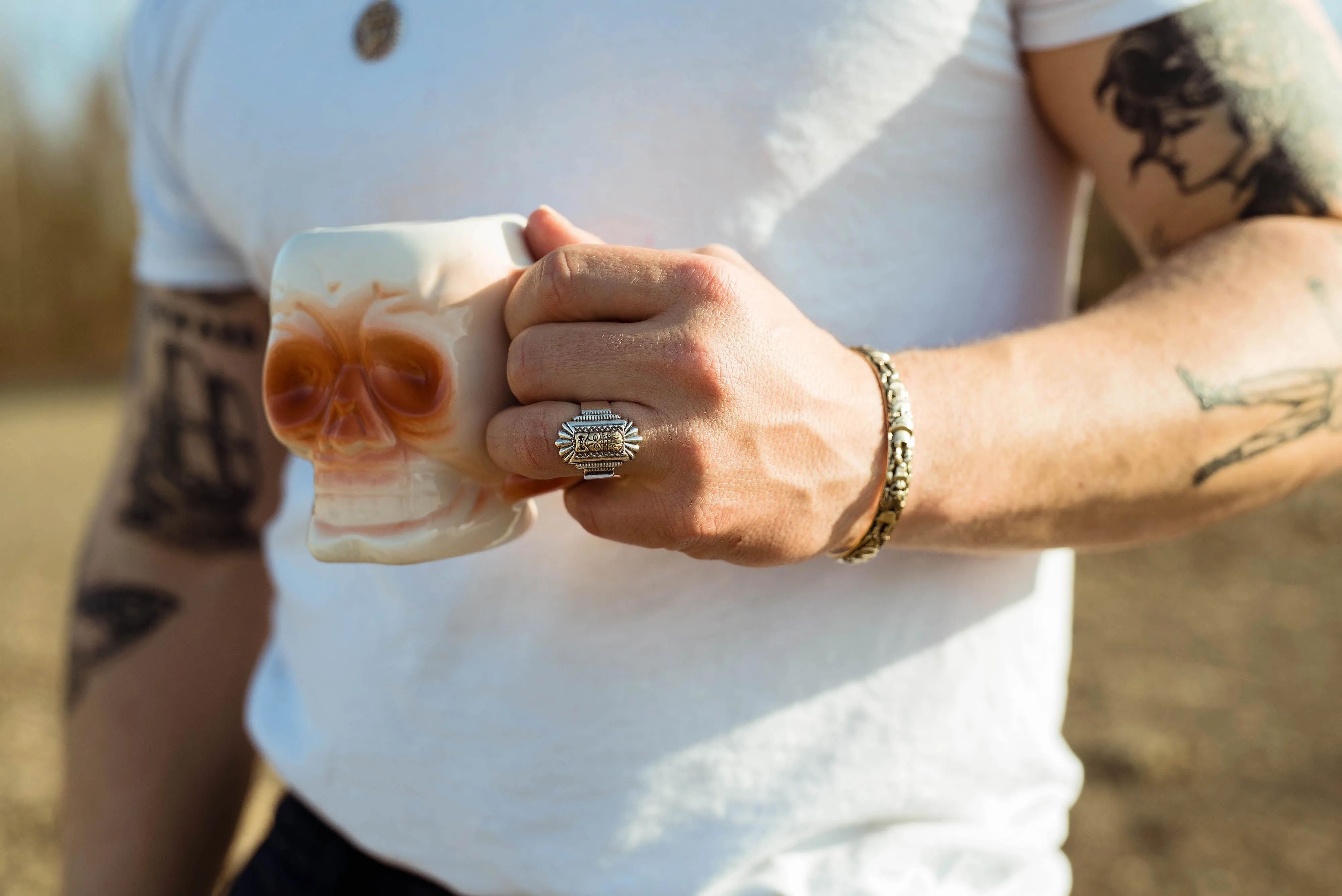 Deco Tiki Mask Ring