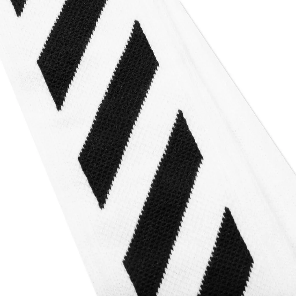 Diag Mid Length Socks - White/Black