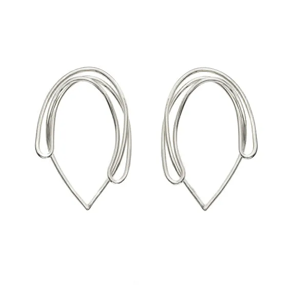 Drawing No. 1 Earrings, Silver