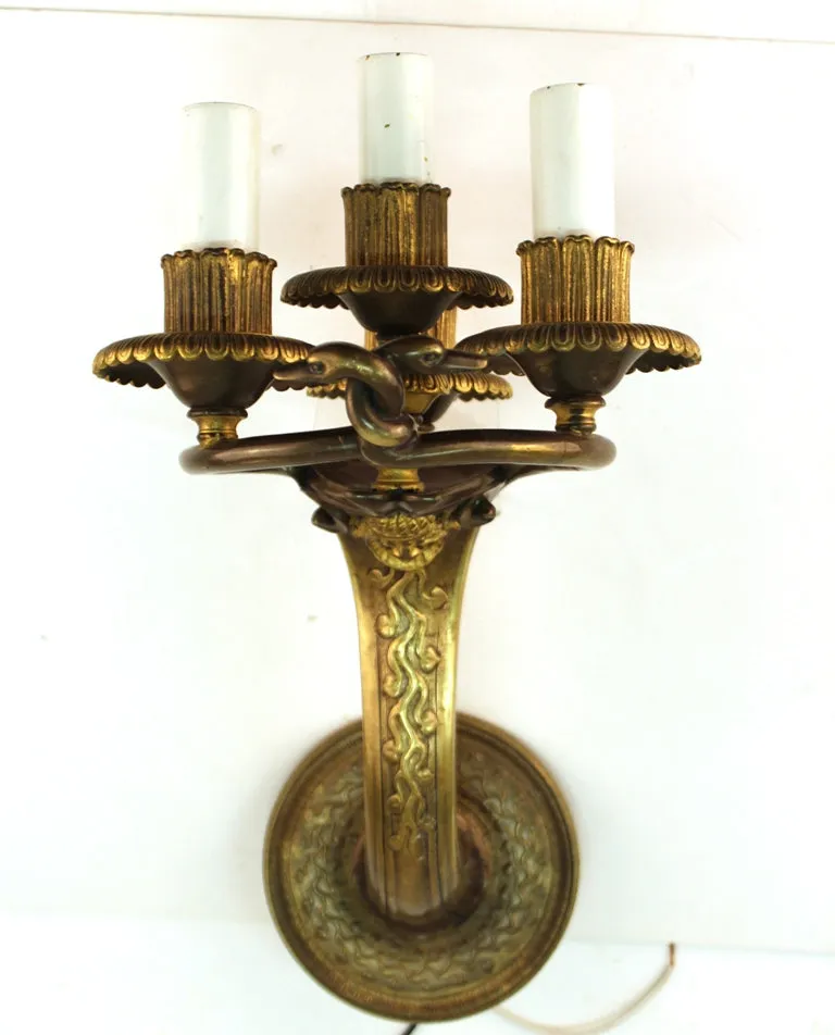 Edward F. Caldwell & Co. American Neoclassical Revival Gilt Bronze Sconces