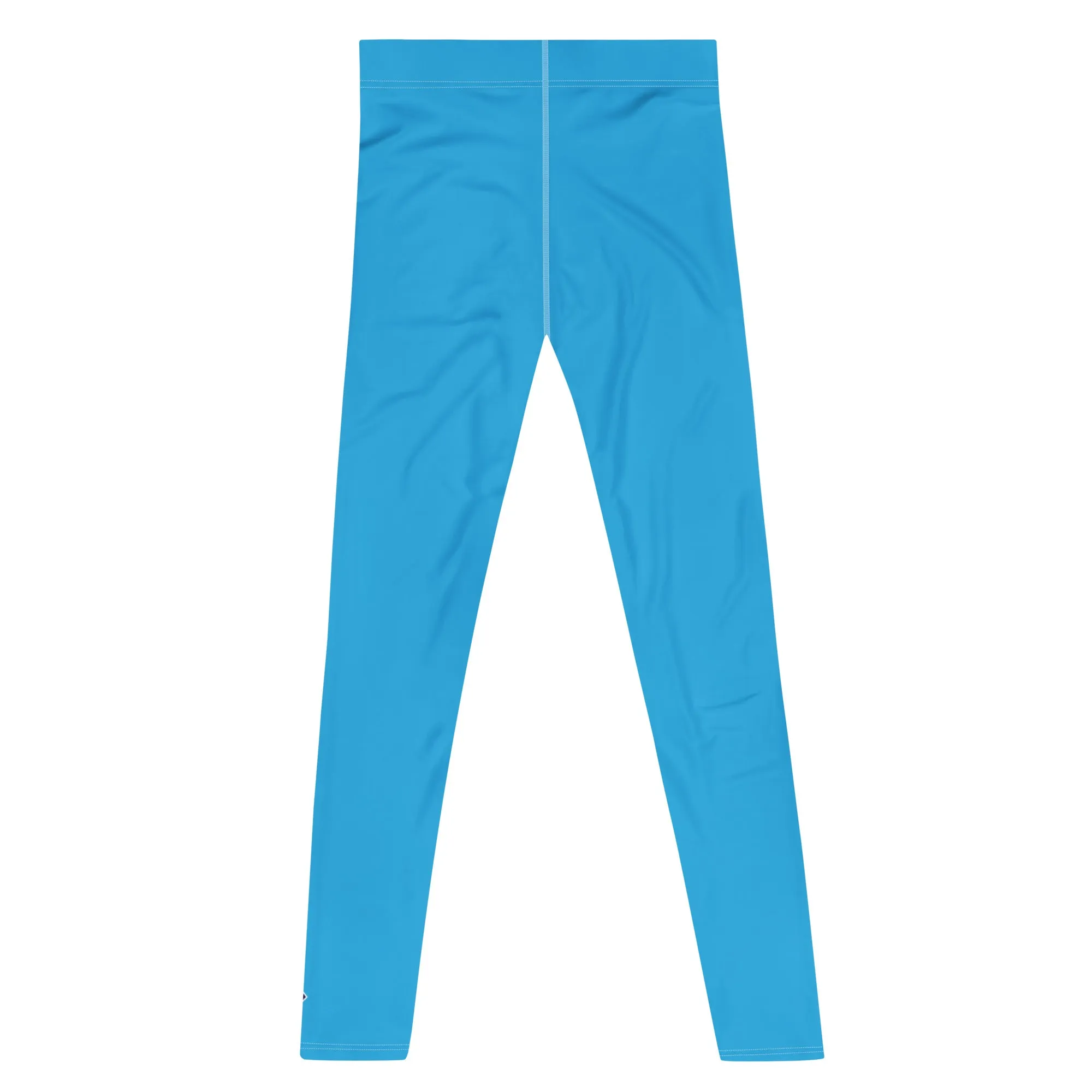 Effortless Movement: Solid Color Athletic Leggings for Men - Cyan