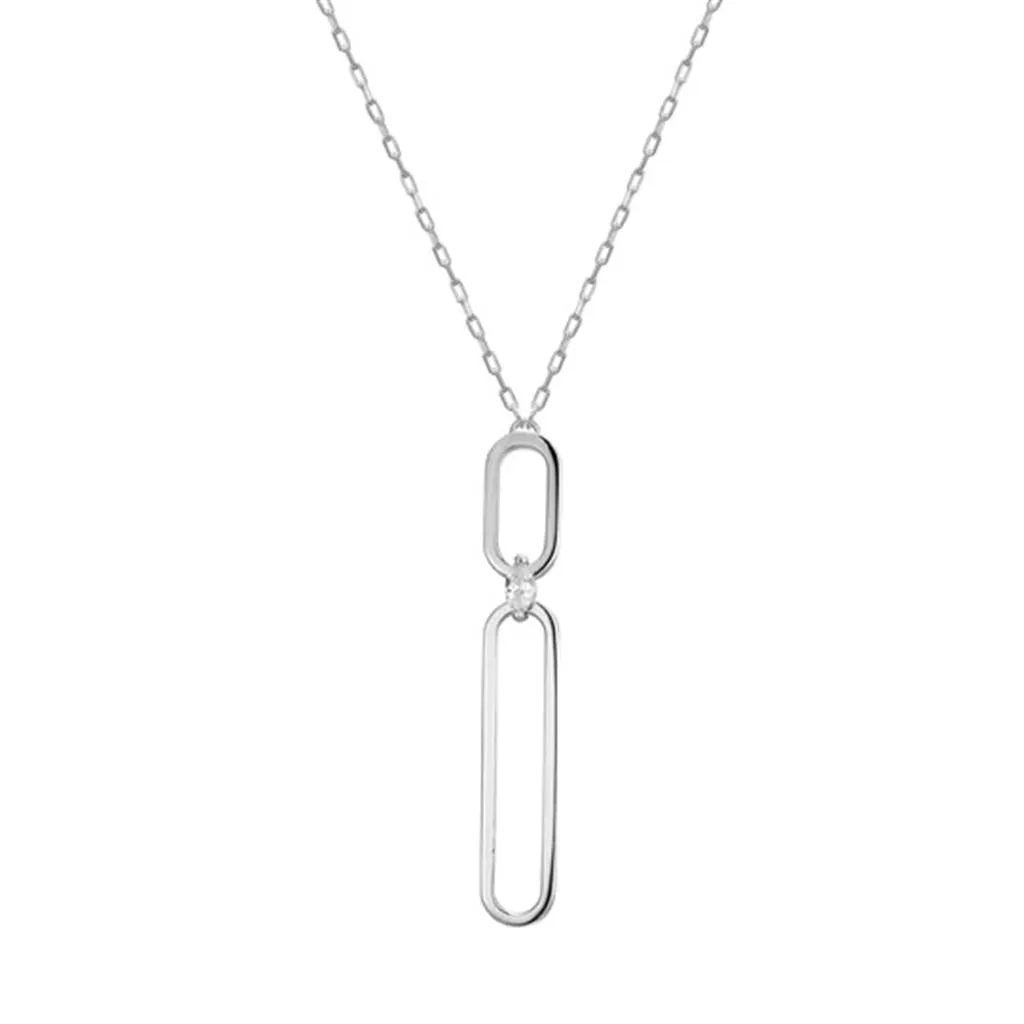 Elle Parallel Elongated Drop Necklace