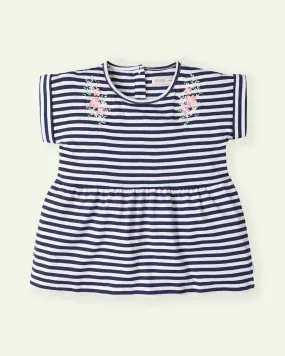 Embroidered Striped Top