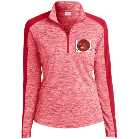 embroidery8 LST397 Ladies' Electric Heather Colorblock 1/4-Zip Pullover