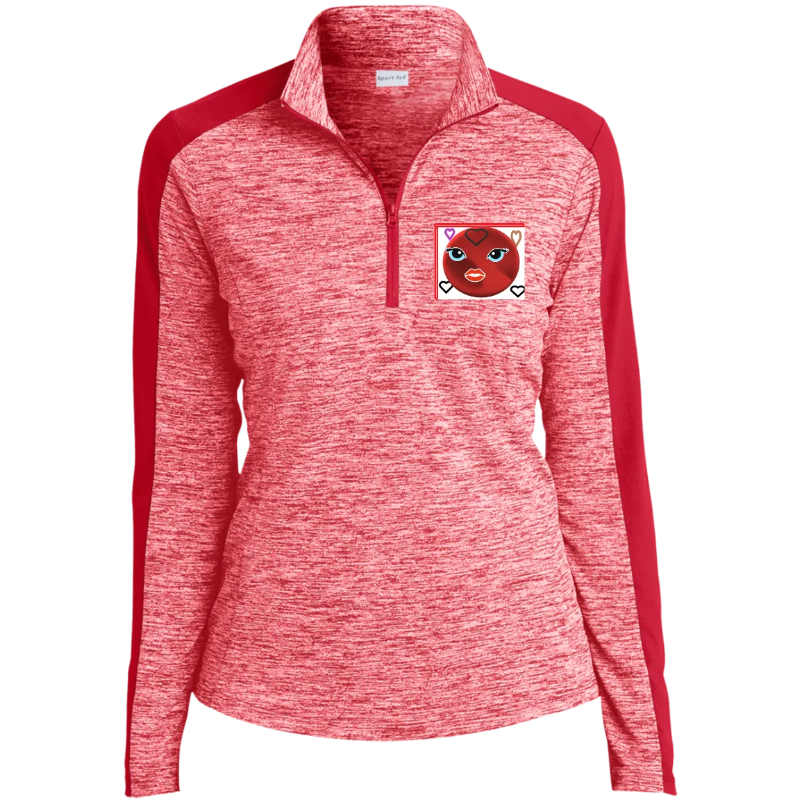 embroidery8 LST397 Ladies' Electric Heather Colorblock 1/4-Zip Pullover