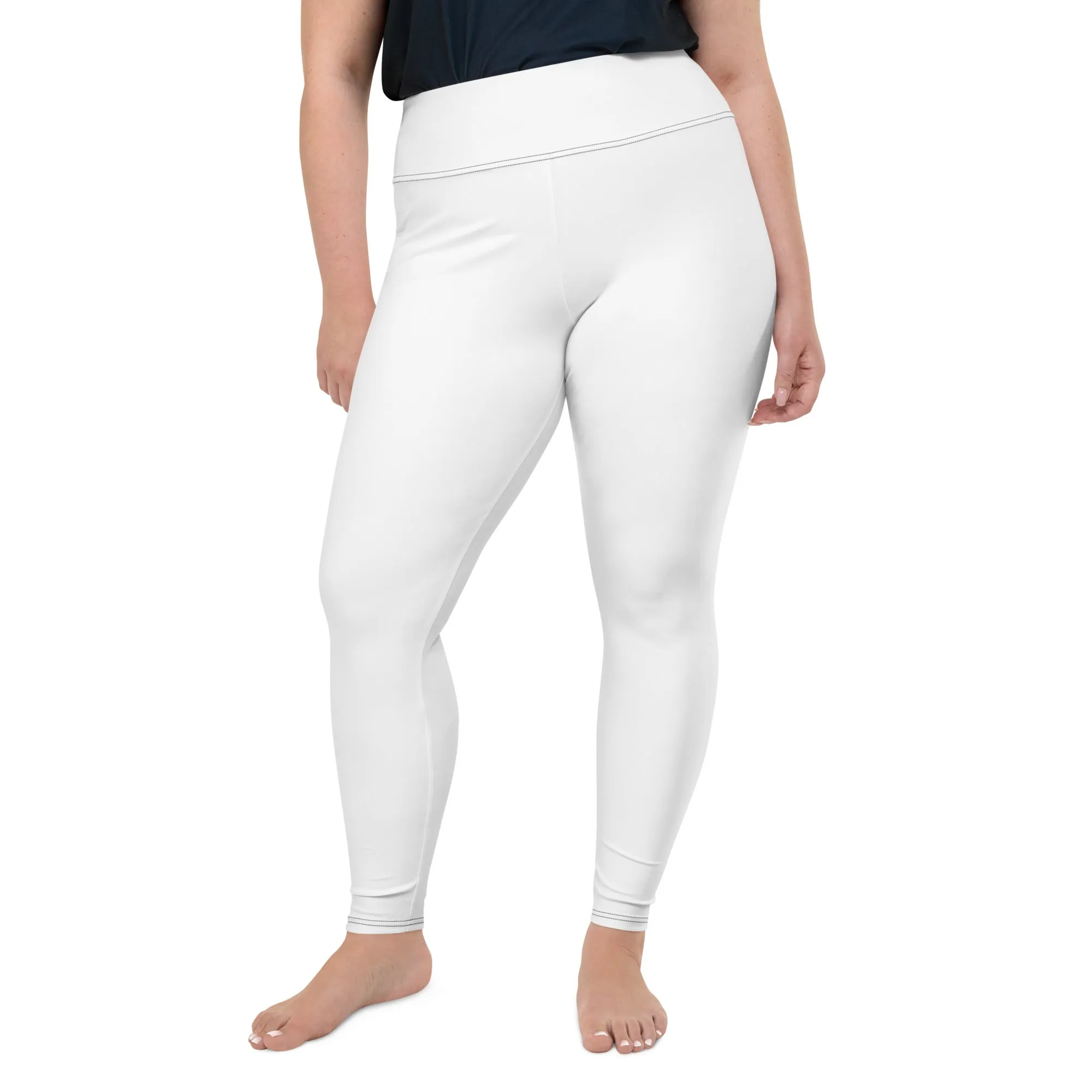 Empower Your Curves: Women's Plus Size Workout Leggings - Snow