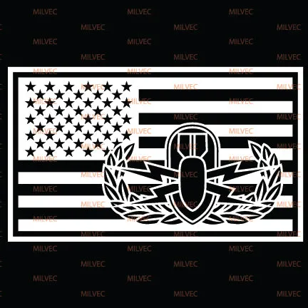 EOD Basic in US Flag Vinyl Decal