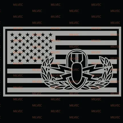 EOD Basic in US Flag Vinyl Decal