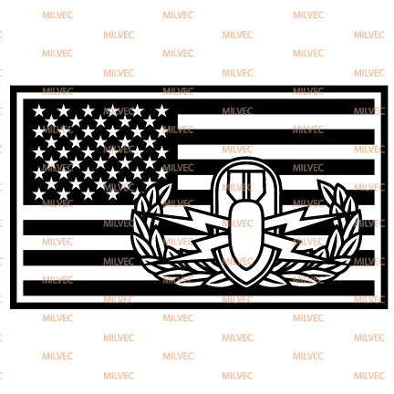 EOD Basic in US Flag Vinyl Decal