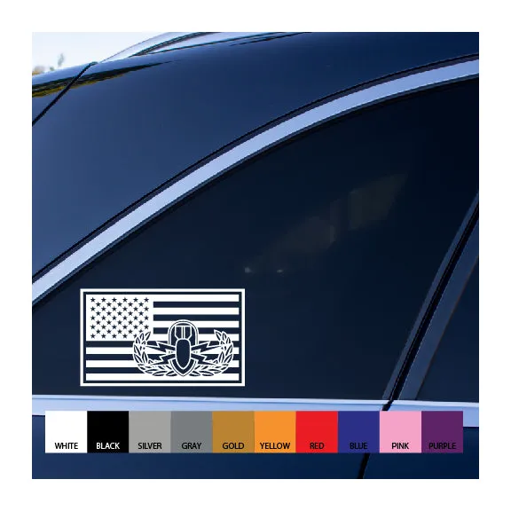 EOD Basic in US Flag Vinyl Decal