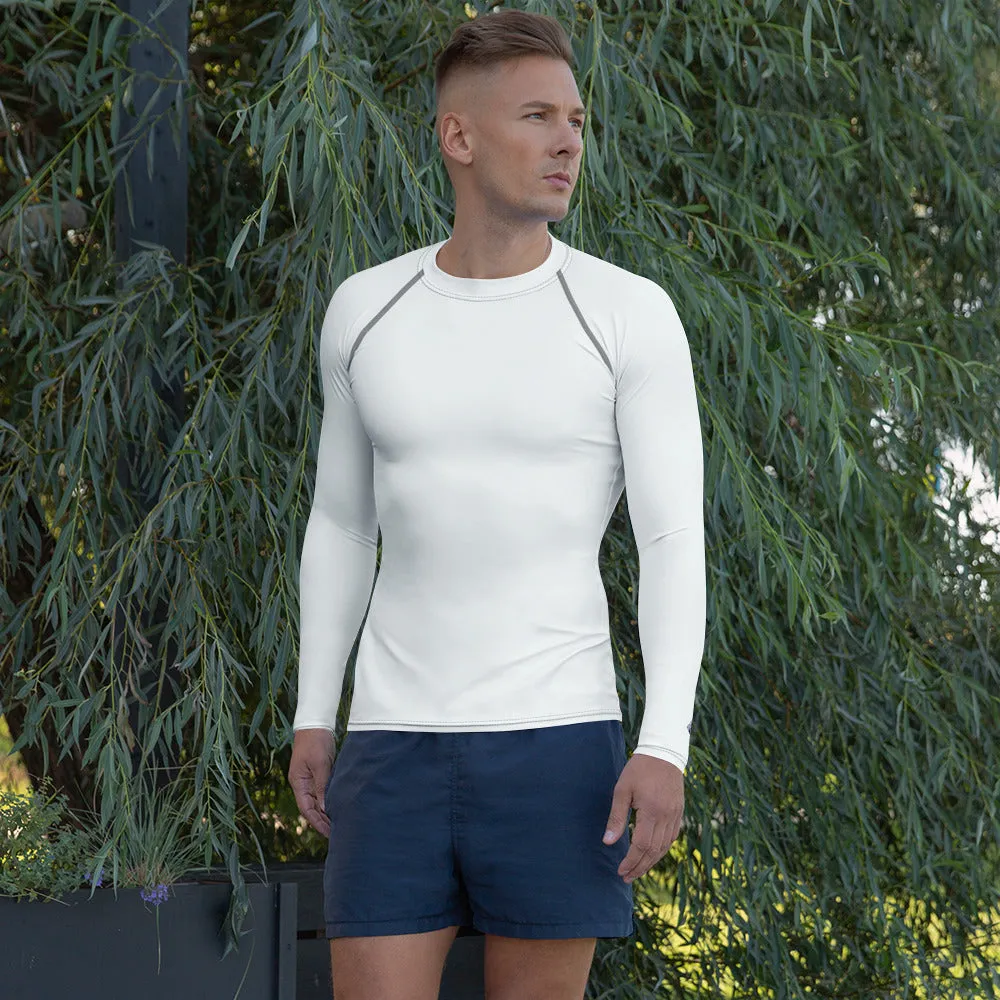 Everyday Cool: Solid Color Rash Guard for Men - Snow