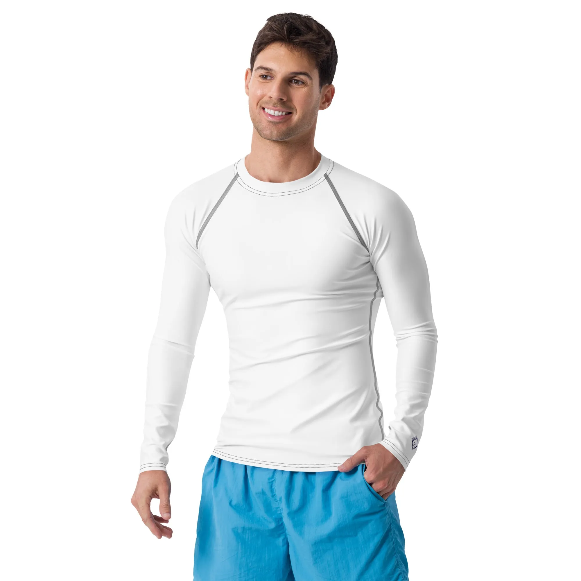 Everyday Cool: Solid Color Rash Guard for Men - Snow