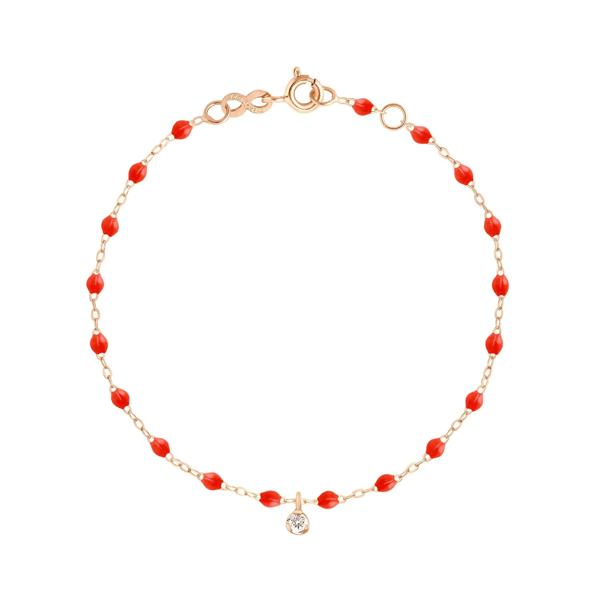 Gigi Supreme 1 Diamond Bracelet, Coral, Rose Gold, 6.7"