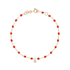 Gigi Supreme 1 Diamond Bracelet, Coral, Rose Gold, 6.7"