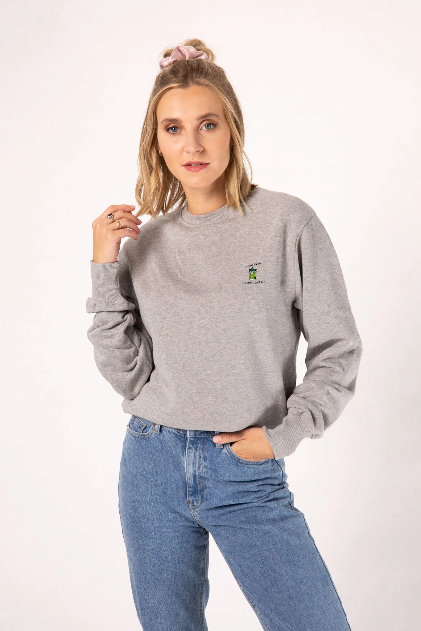 GINVASION Gin Basil Smash | Bestickter Bio-Baumwoll Unisex Pullover