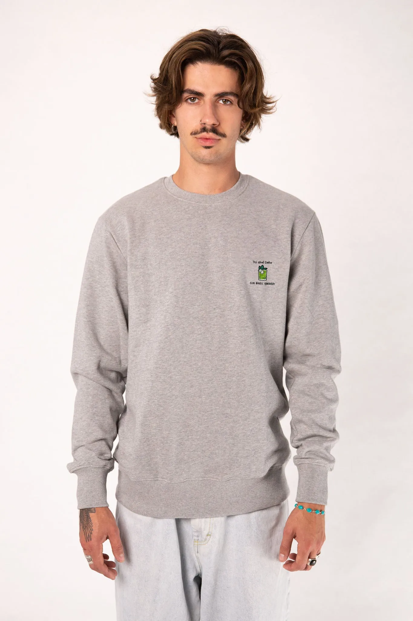 GINVASION Gin Basil Smash | Bestickter Bio-Baumwoll Unisex Pullover