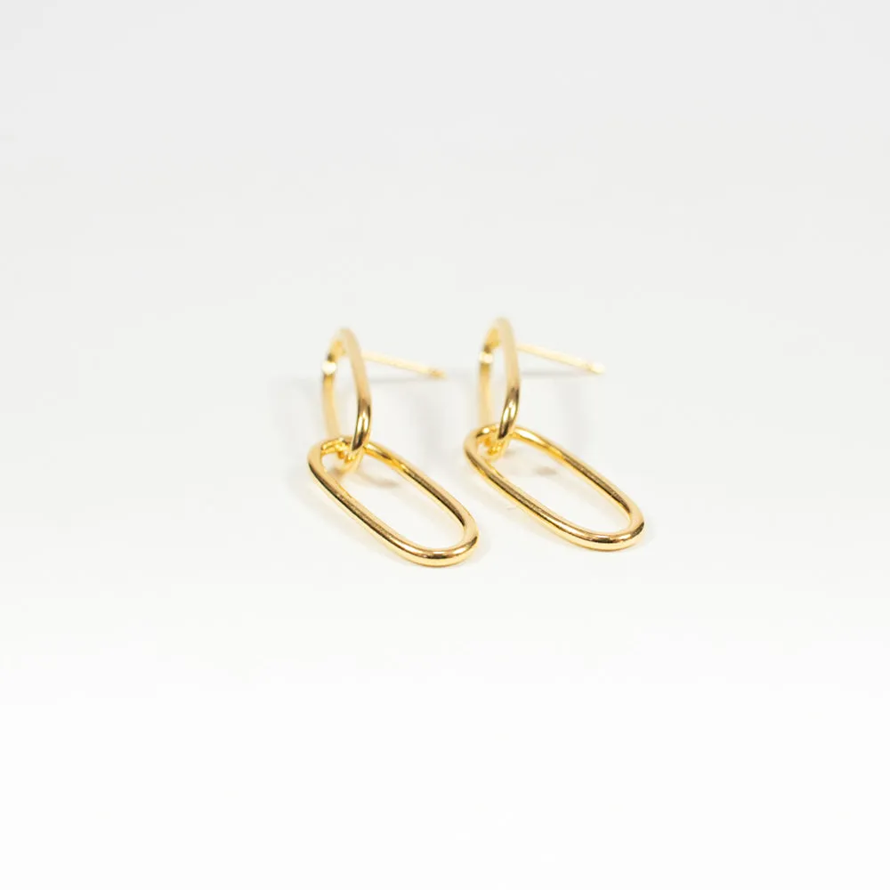 Gold Vermeil Oval Loops Studs