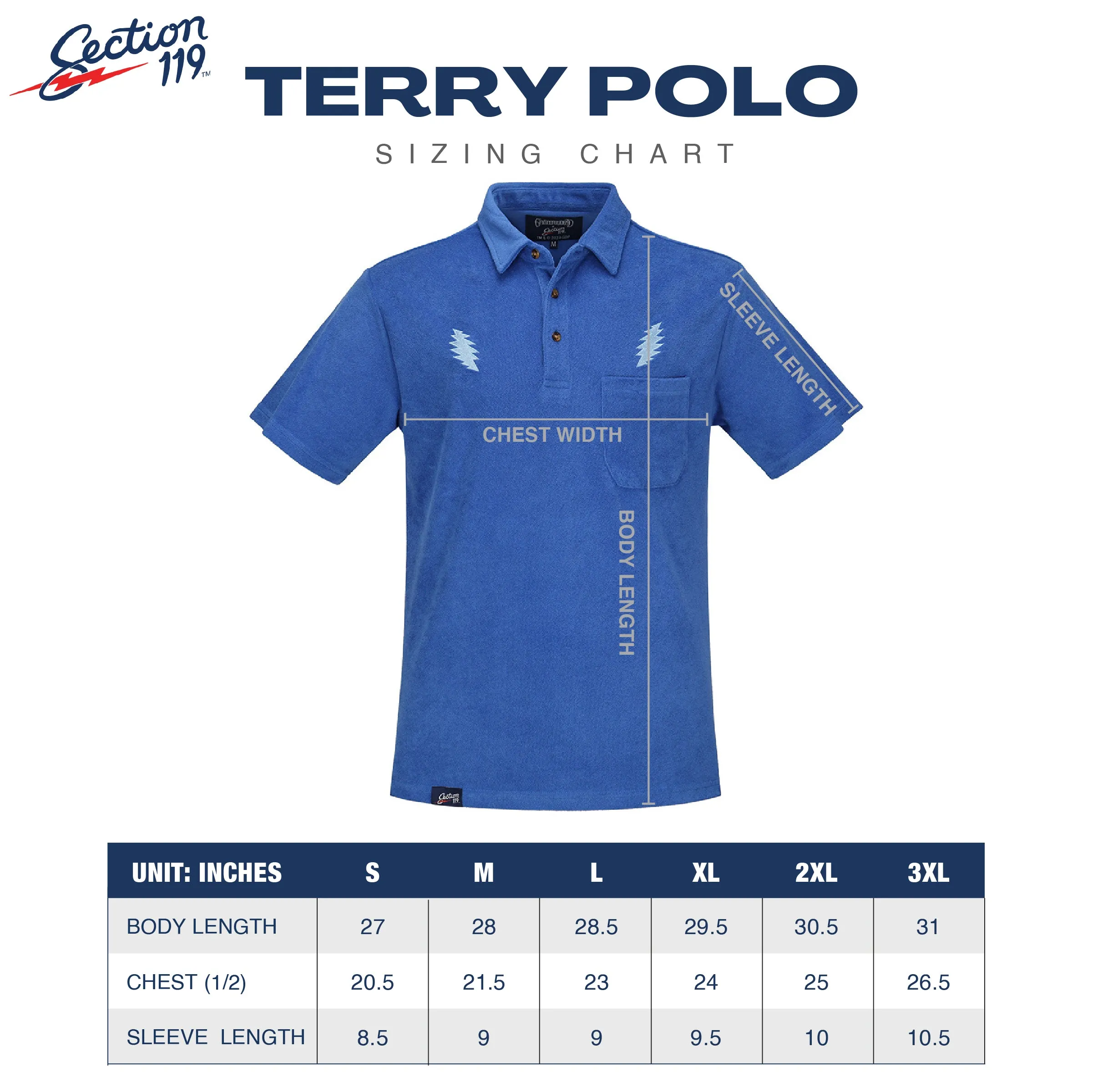 Grateful Dead | Terry Polo | Bolt in Light Blue