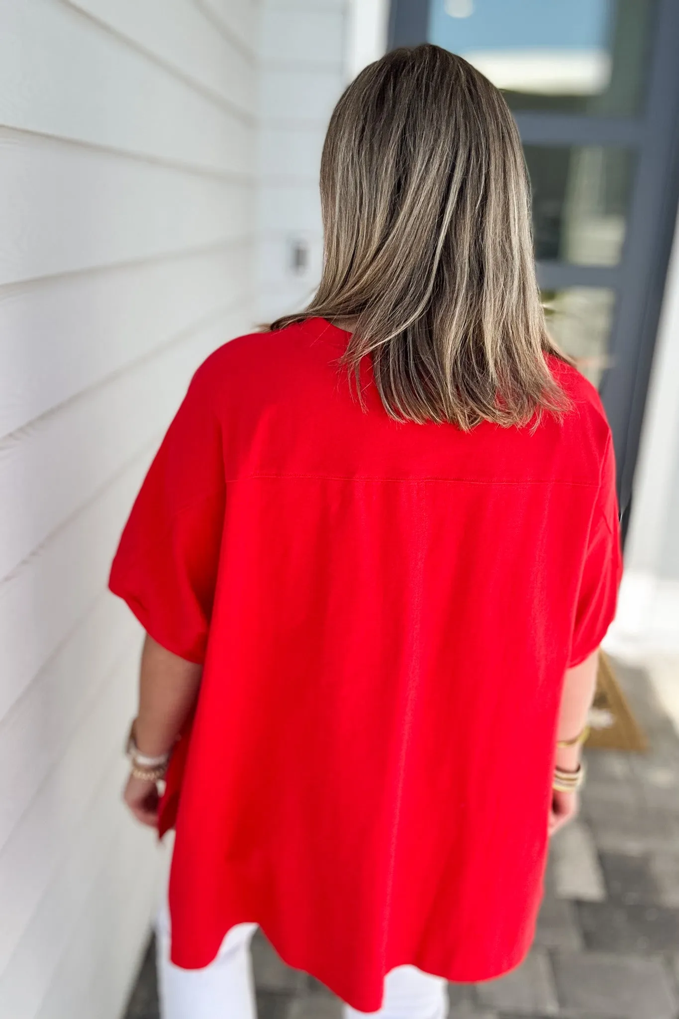 Home Run Sequin Baseball Tee - Red