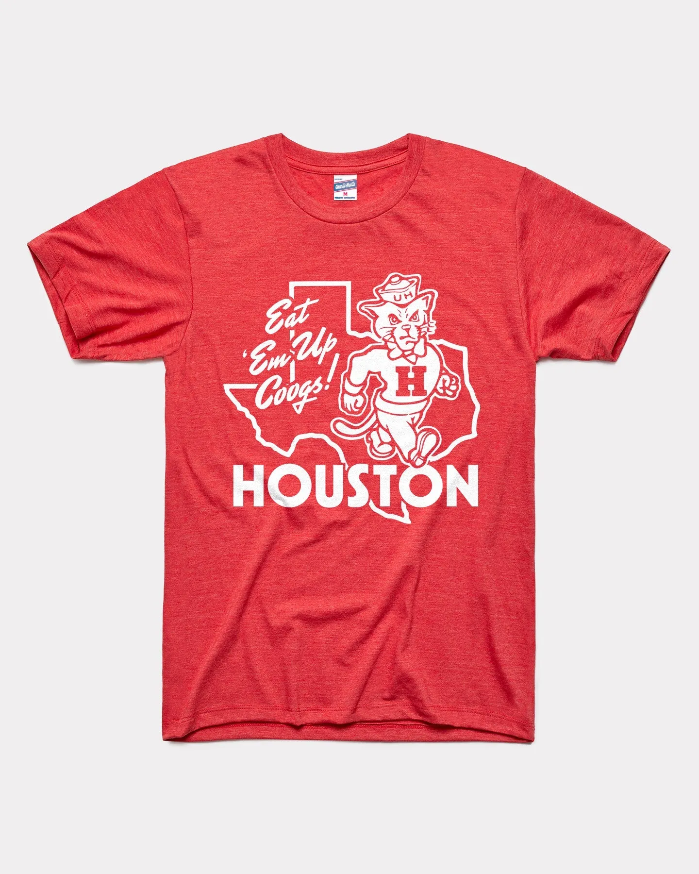 Houston Eat 'Em Up Coogs Texas Outline Red T-Shirt