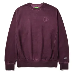 HUF SWEAT 12 GALAXIES FADED CREW WINE