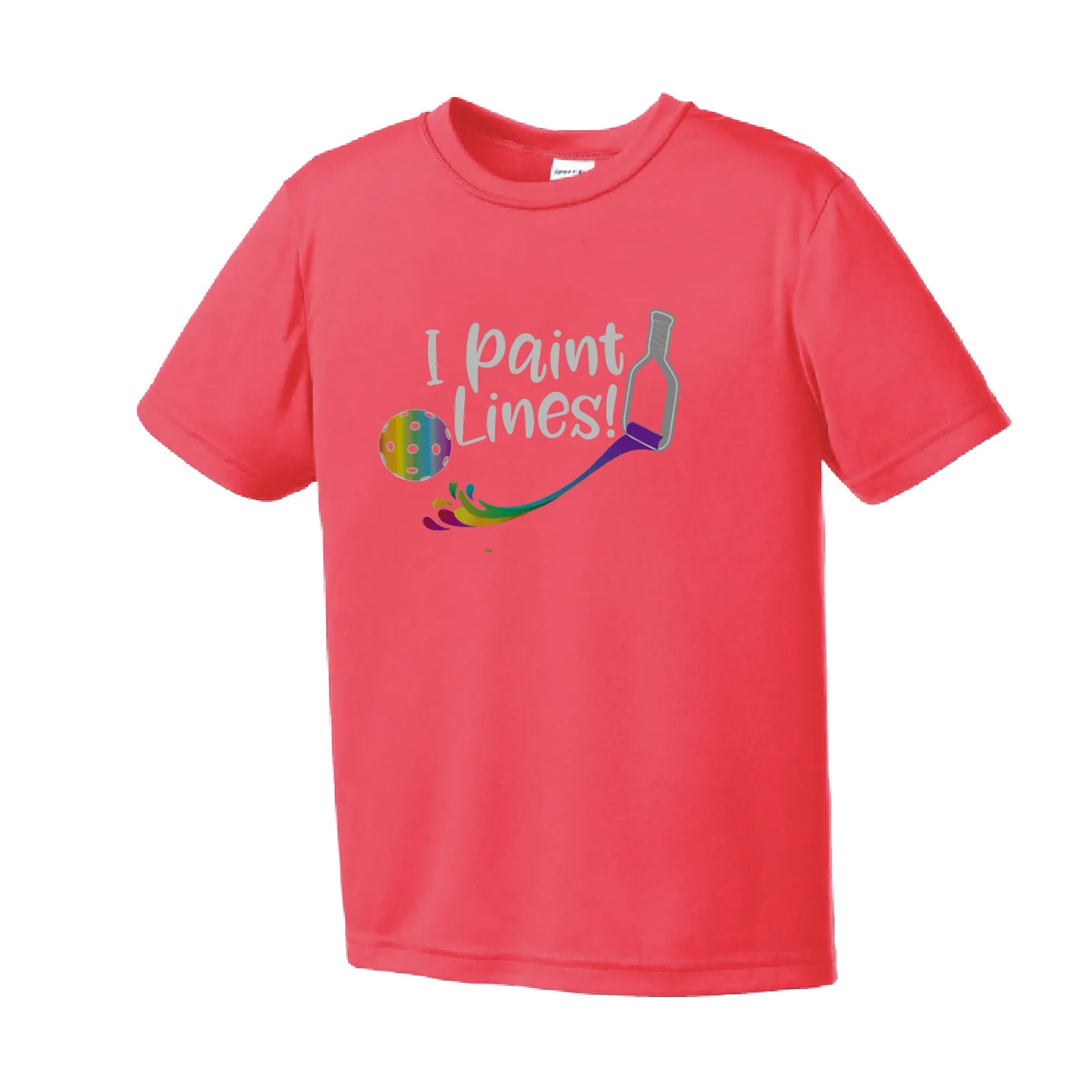 I Paint Pickleball Lines | Youth Short Sleeve Atheletic Shirt | 100% Polyester