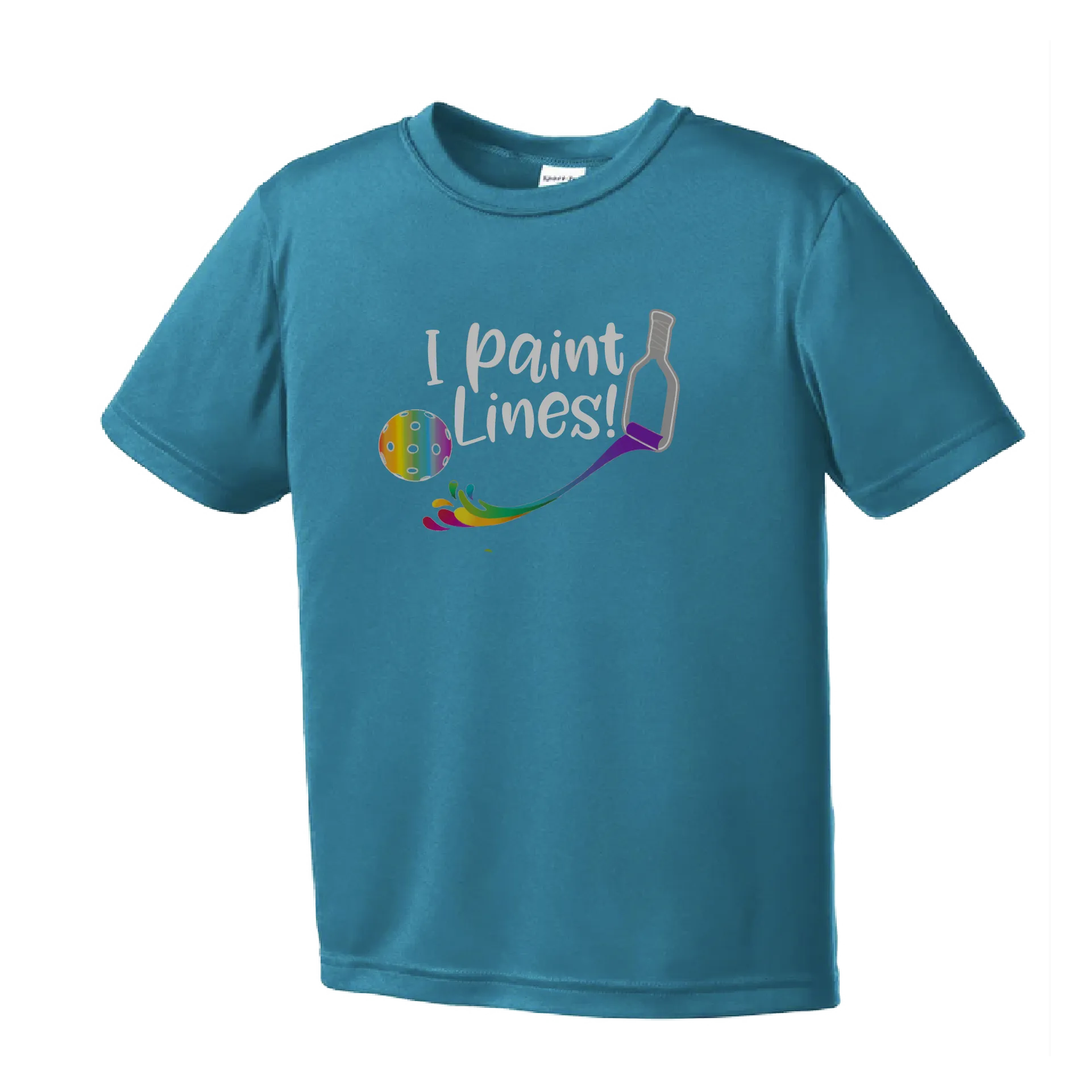 I Paint Pickleball Lines | Youth Short Sleeve Atheletic Shirt | 100% Polyester