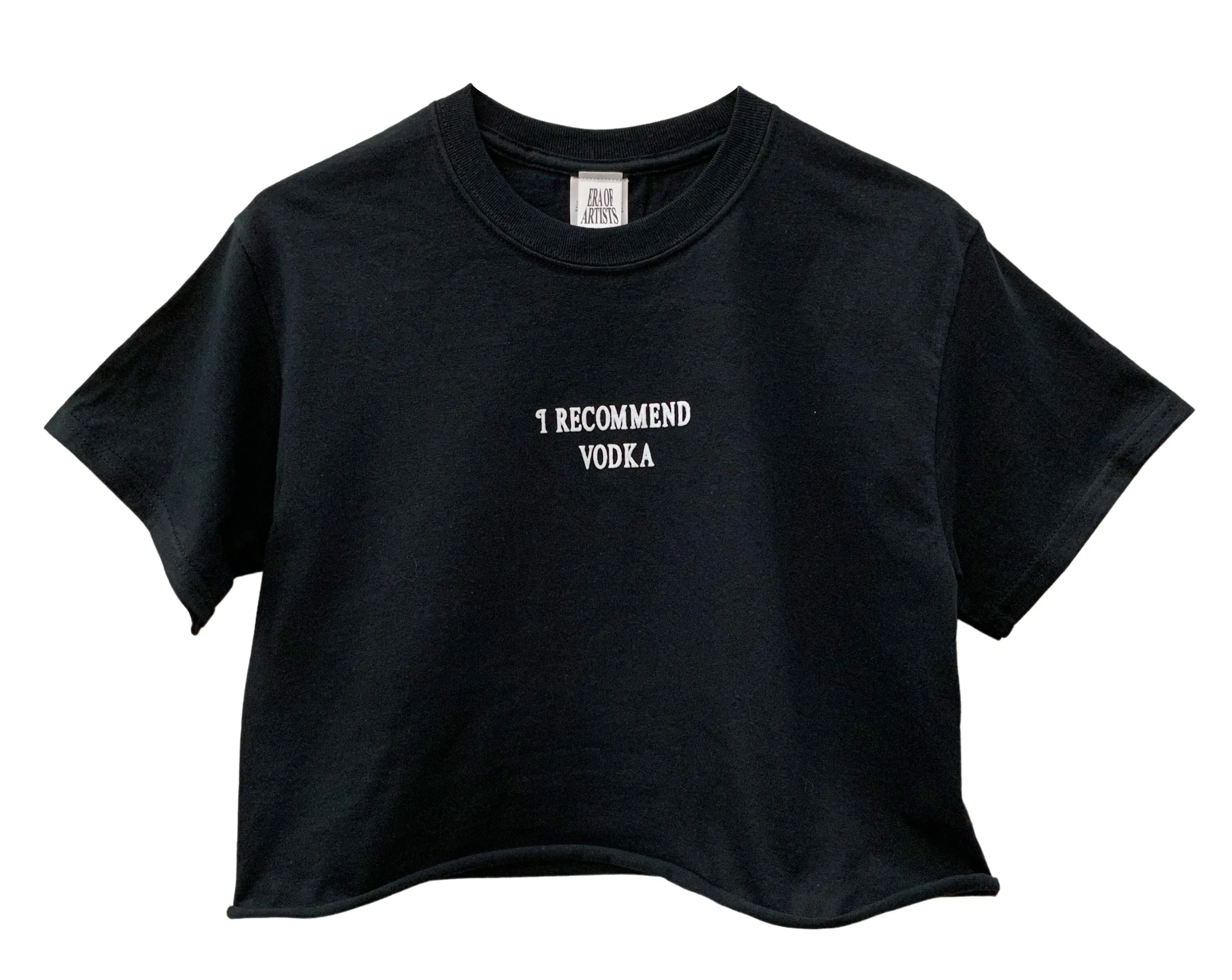 I Recommend Vodka Black Graphic Cropped Unisex Tee