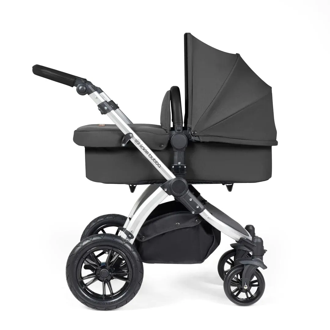 Ickle Bubba Stomp Luxe All-in-One Travel System with Isofix Base (Galaxy) - Silver/Charcoal Grey/Black