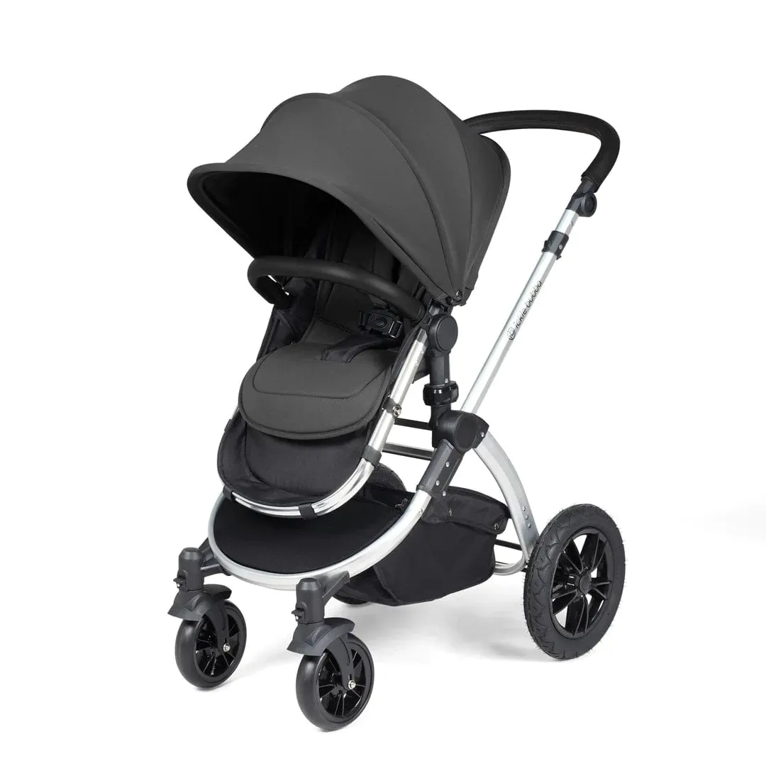 Ickle Bubba Stomp Luxe All-in-One Travel System with Isofix Base (Galaxy) - Silver/Charcoal Grey/Black