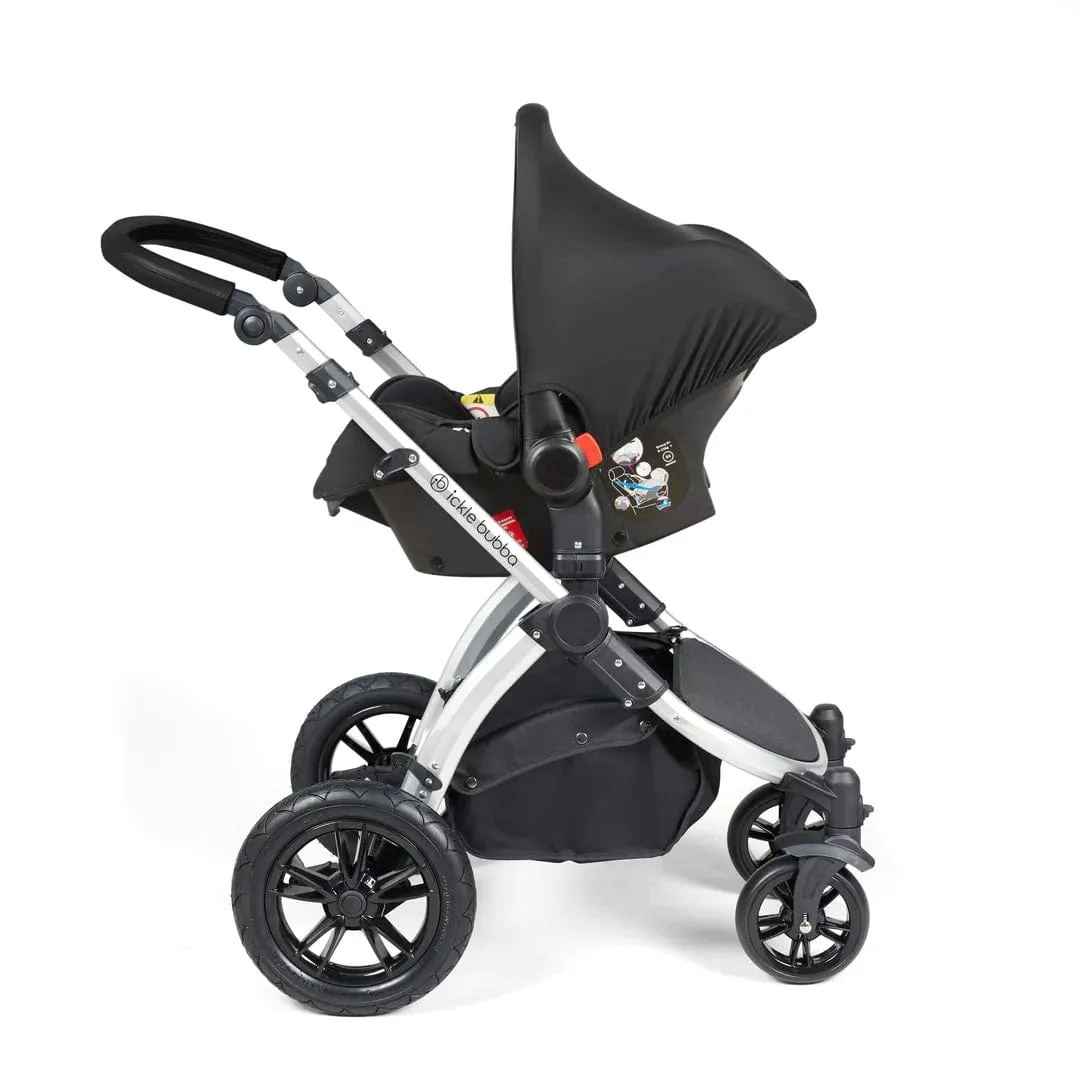 Ickle Bubba Stomp Luxe All-in-One Travel System with Isofix Base (Galaxy) - Silver/Charcoal Grey/Black