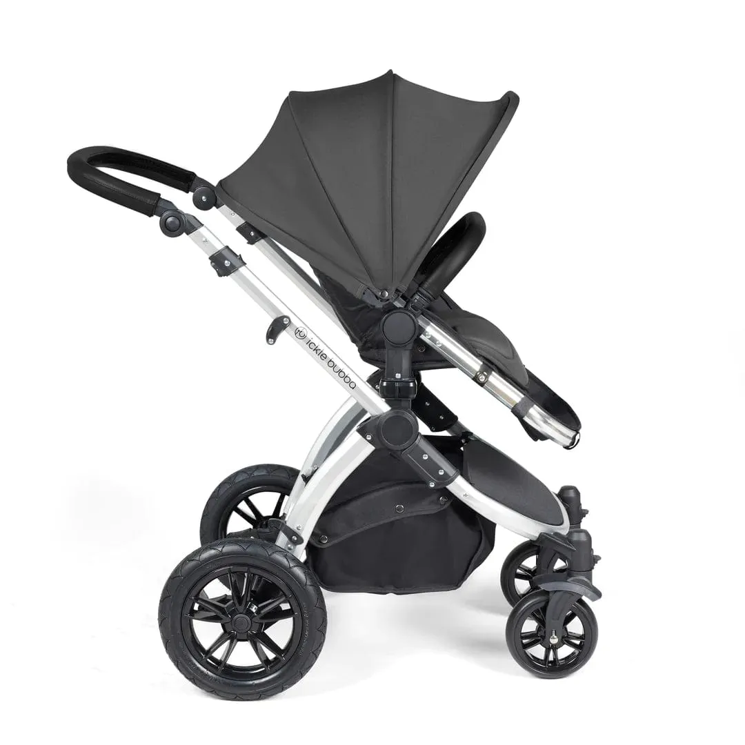 Ickle Bubba Stomp Luxe All-in-One Travel System with Isofix Base (Galaxy) - Silver/Charcoal Grey/Black