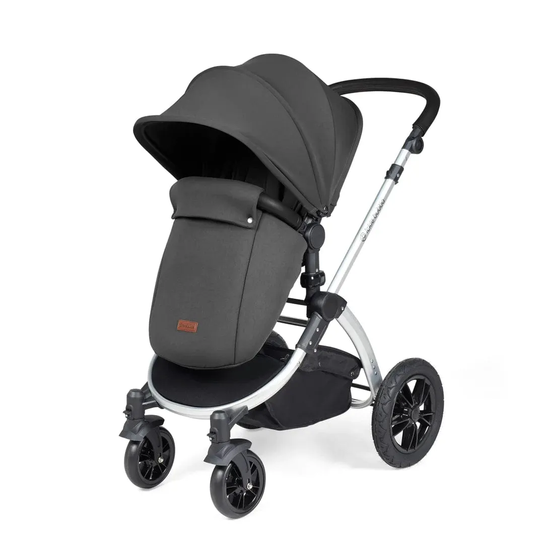 Ickle Bubba Stomp Luxe All-in-One Travel System with Isofix Base (Galaxy) - Silver/Charcoal Grey/Black