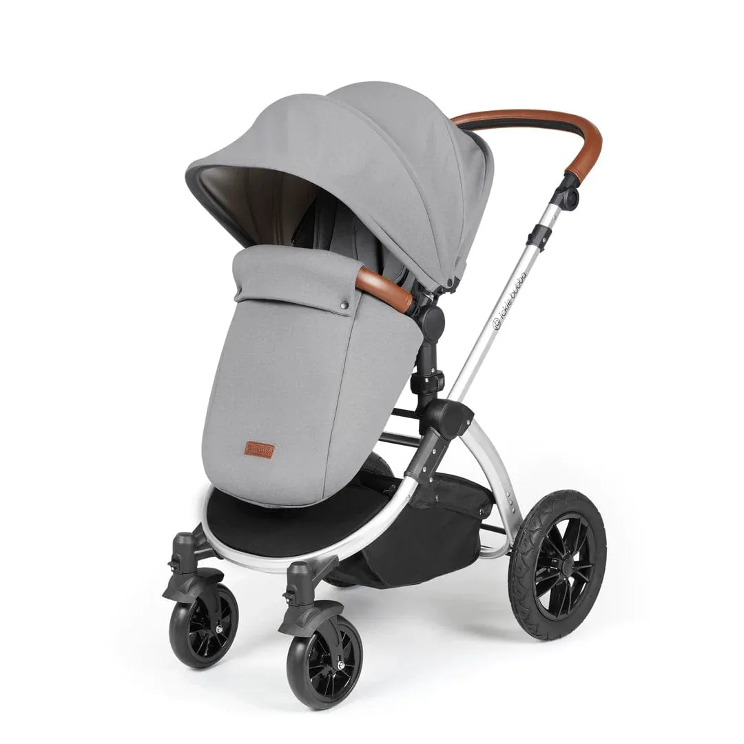 Ickle Bubba Stomp Luxe All-in-One Travel System with Isofix Base (Galaxy) - Silver/Pearl Grey/Tan