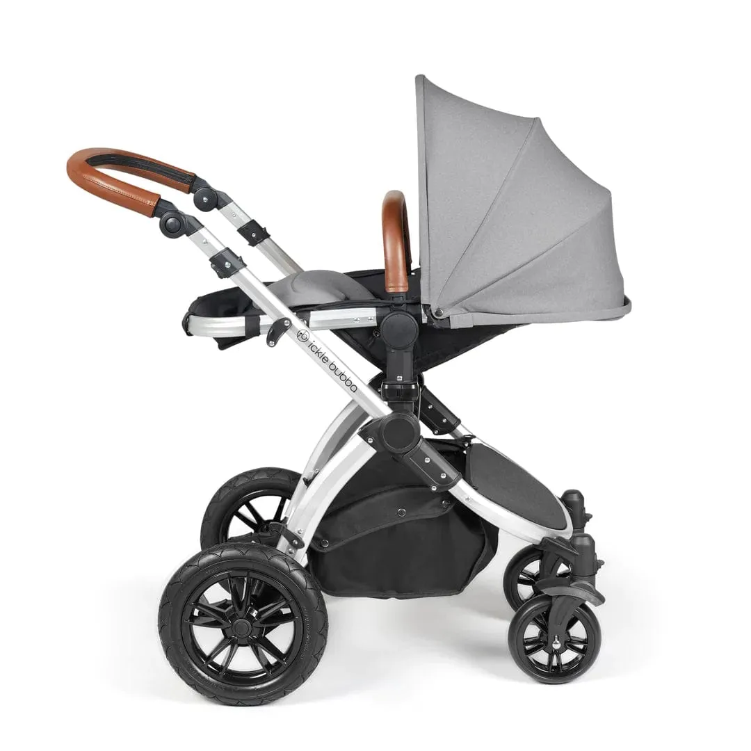 Ickle Bubba Stomp Luxe All-in-One Travel System with Isofix Base (Galaxy) - Silver/Pearl Grey/Tan