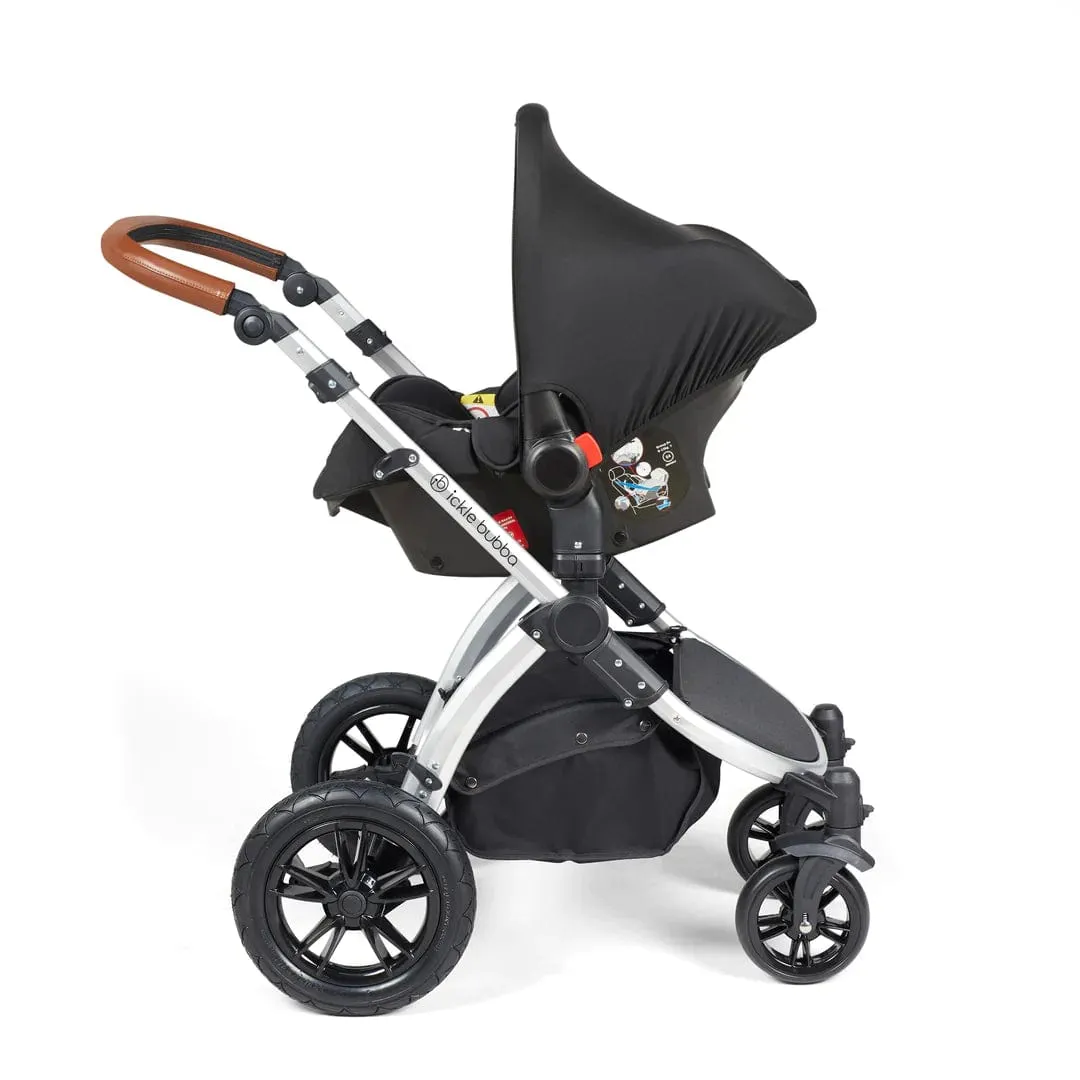 Ickle Bubba Stomp Luxe All-in-One Travel System with Isofix Base (Galaxy) - Silver/Pearl Grey/Tan