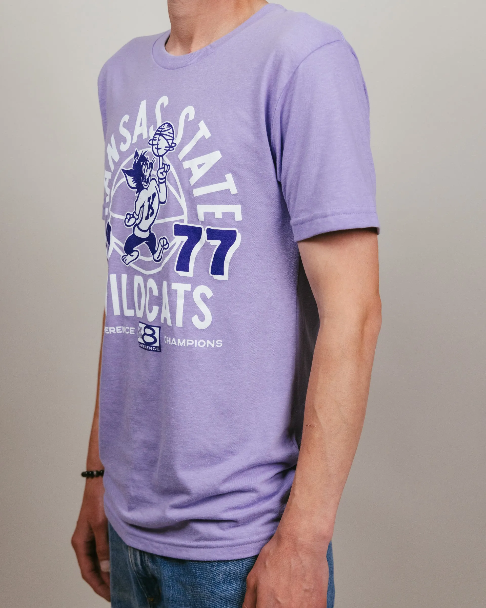 K-State 1977 Big 8 Champs Lavender T-Shirt