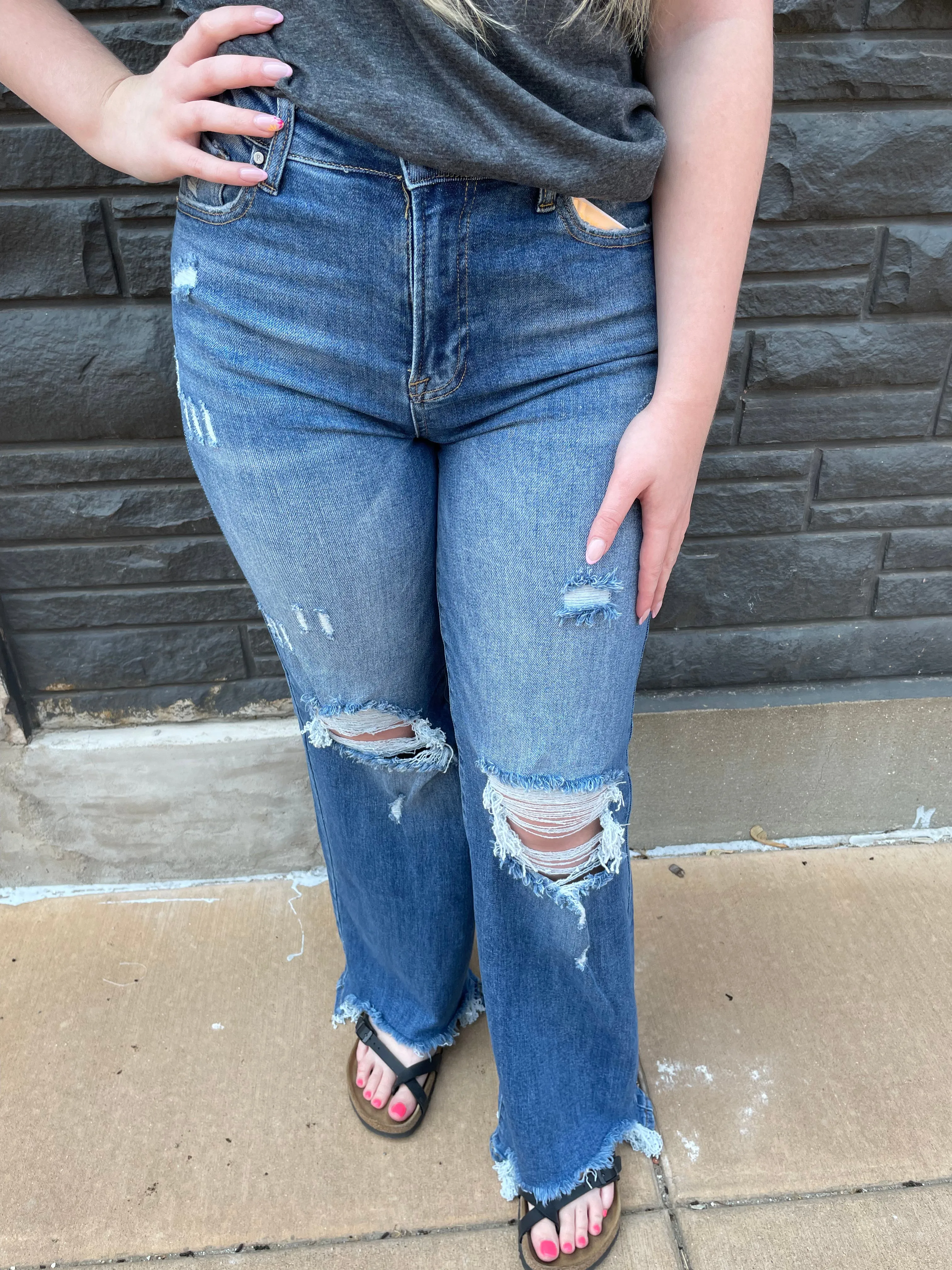 Kamryn Wide Leg Dad Jeans RDP5035