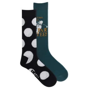 K.Bell Men's Down to Par Tee Crew Sock 2 Pair Pack Gift Box