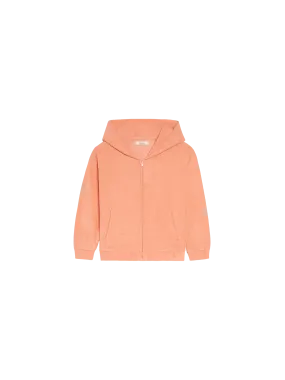 Kids Towelling Zipped Hoodie—peach perfect