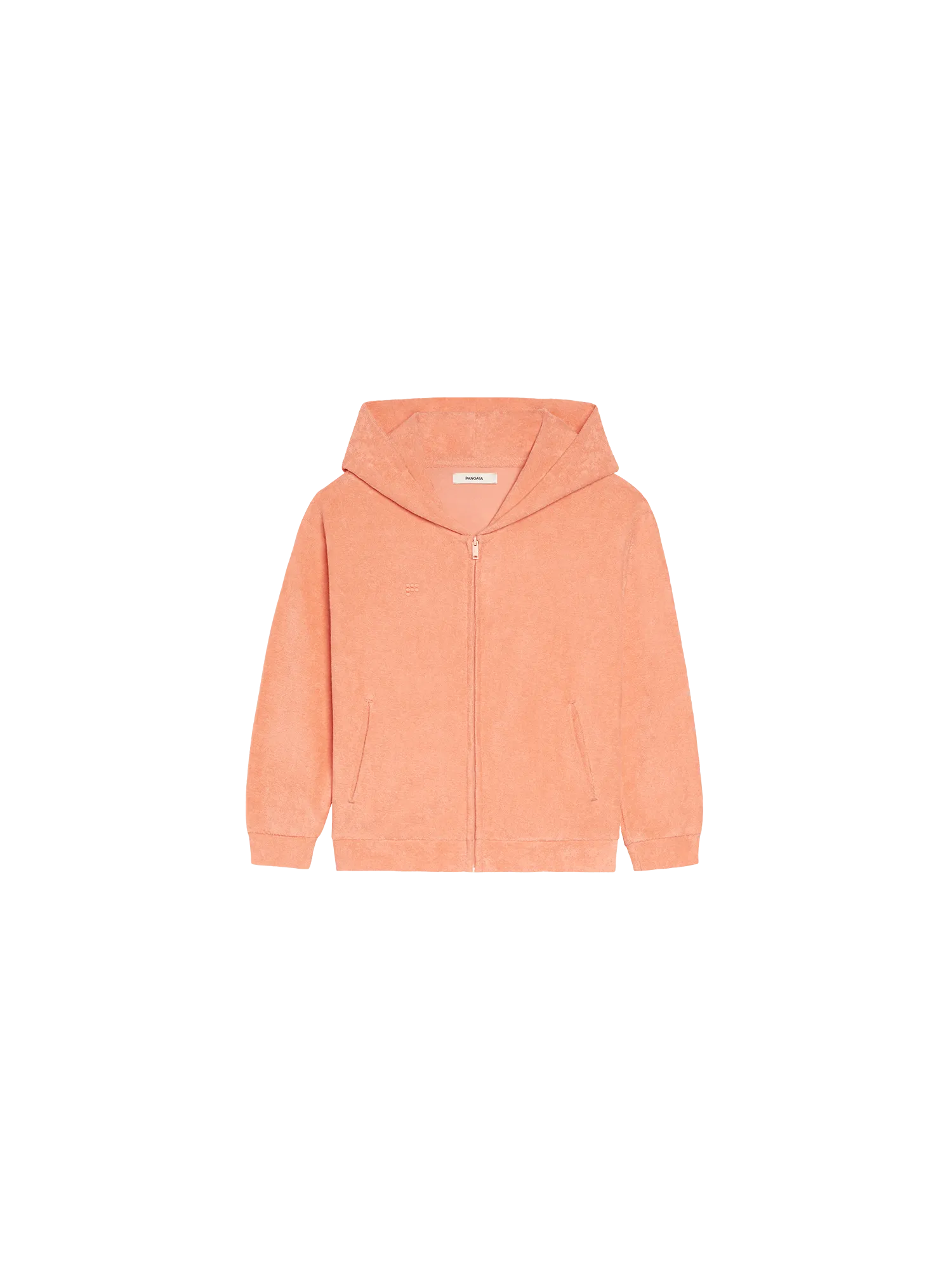 Kids Towelling Zipped Hoodie—peach perfect