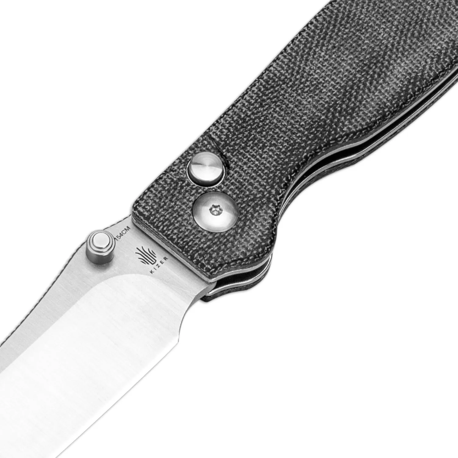 Kizer Cryptid 154CM Blade Button Lock Micarta Handle V3657C1 (2.94 Satin)