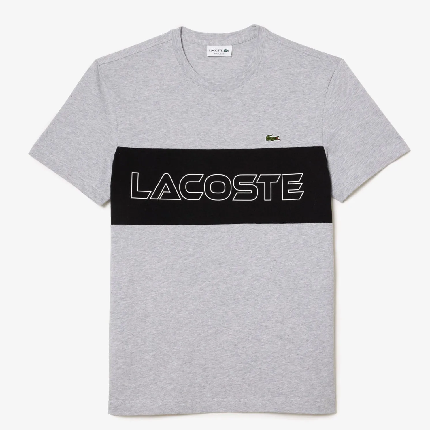 LACOSTE Men's Regular Fit Printed Colorblock T-Shirt