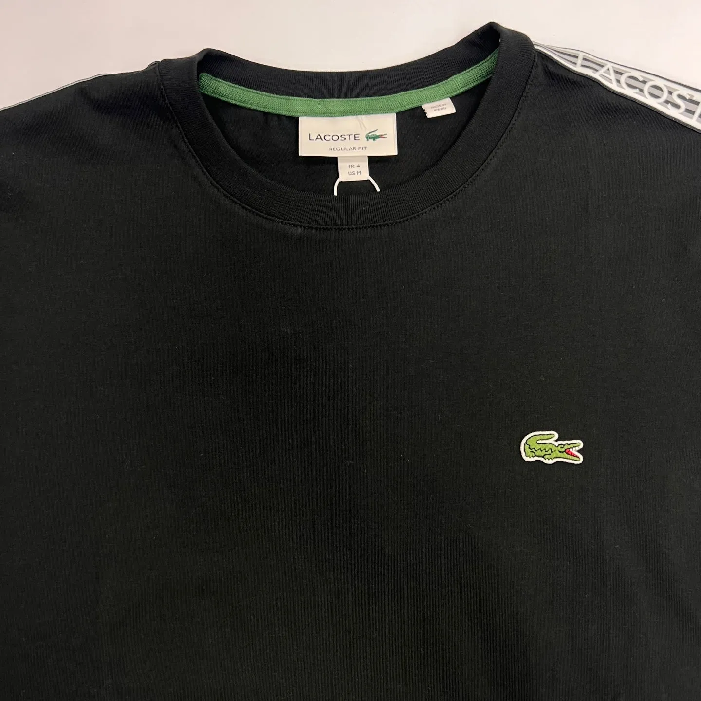 LACOSTE Regular Fit Logo Stripe T-Shirt