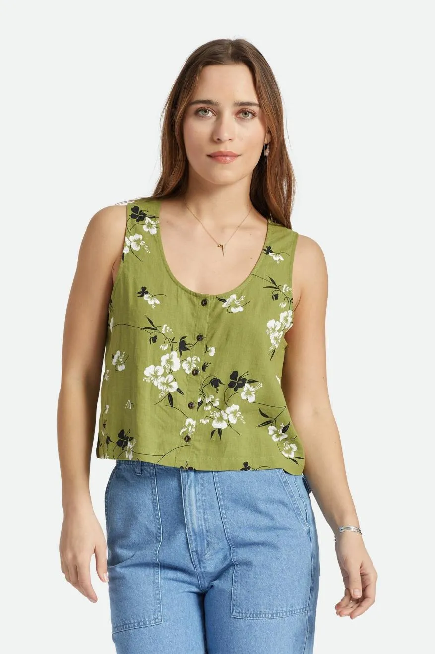 Lanai Linen Tank - Moss