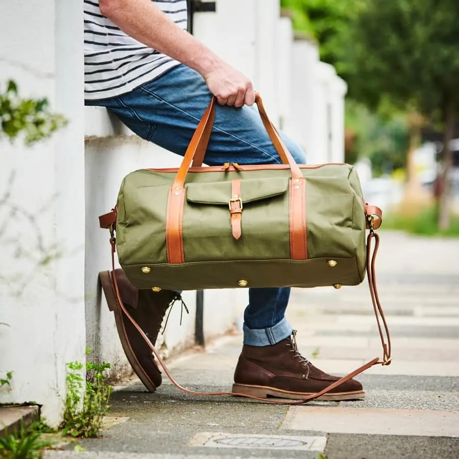 Leather Trim Weekend Travel Bag