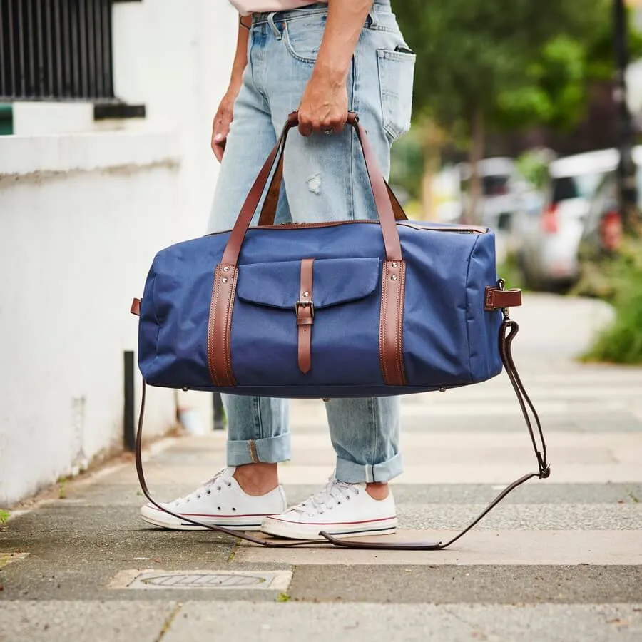 Leather Trim Weekend Travel Bag