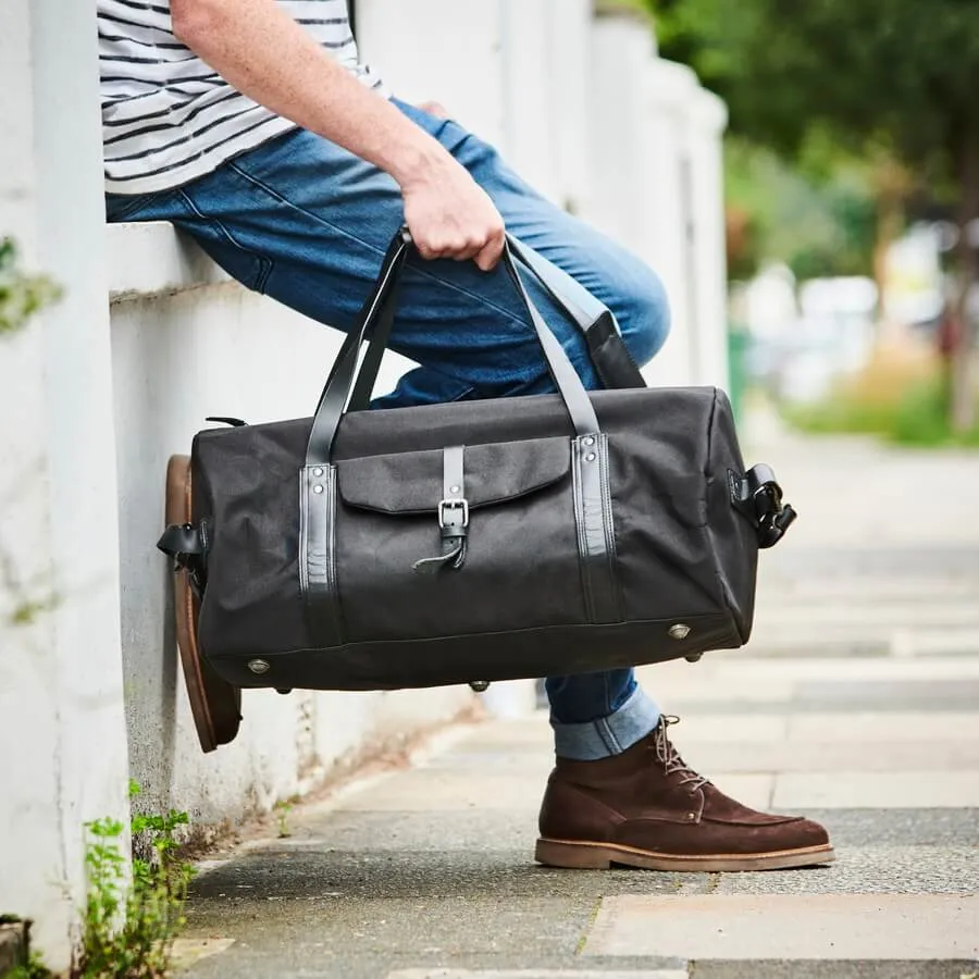 Leather Trim Weekend Travel Bag