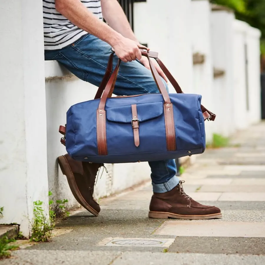 Leather Trim Weekend Travel Bag